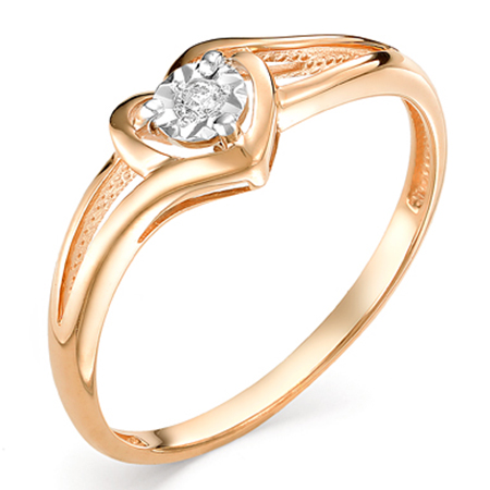 Кольцо, золото, бриллиант, красный, 1-106-446